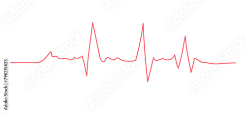 Red heartbeat line icon. Pulse Rate icon. Vector illustration
