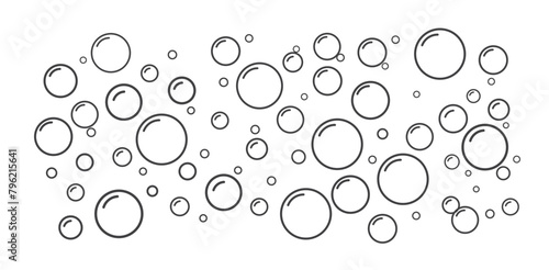 Soap bubbles icon. Foam shampoo isolated on white background. Vector illustration