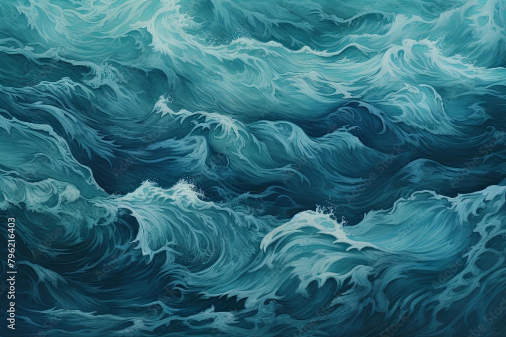 Stunning Stormy Ocean Wave Gradients in Powerful Ocean Hues