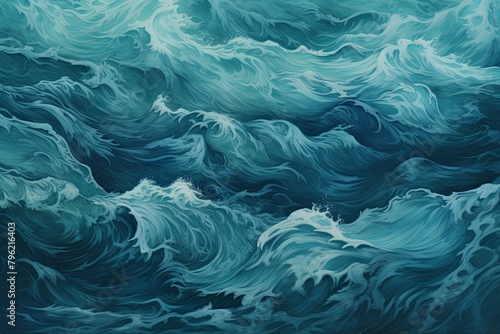 Stunning Stormy Ocean Wave Gradients in Powerful Ocean Hues © Michael