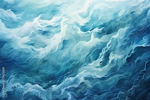 Tempest Tones: Stormy Ocean Wave Gradients - Digital Image