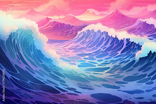 Wild Sea Colors: Stunning Stormy Ocean Wave Gradients