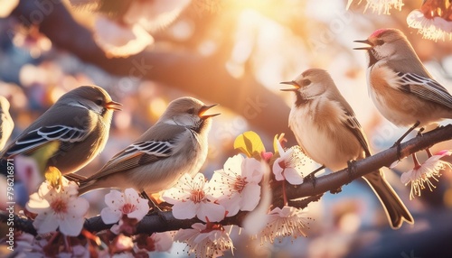 Spring Serenade: Joyful Melodies Among Blossoms and Birds