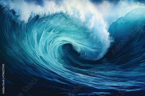 Stormy Ocean Wave Gradients: Wild Water Spectrum Bliss photo