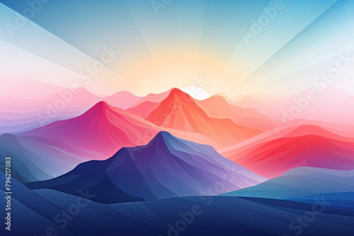Sunflare Summit: Mountain Gradient Business Branding Image