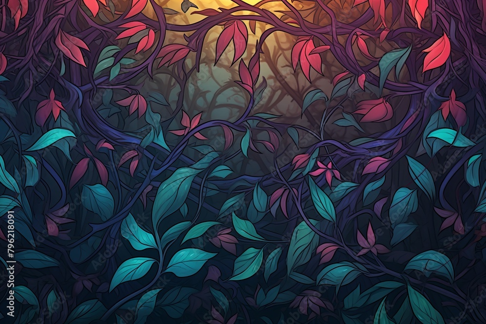 Tangled Jungle Vine Gradients Festival - Divine Vine Art Wallpaper Tangled Jungle Vine Gradients Festival - Divine Vine Art Wallpaper