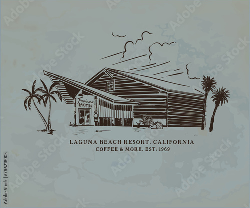 Vintage summer paradise vacation graphics for posters t shirts and stickers, Palm Springs Retro vintage graphic print design