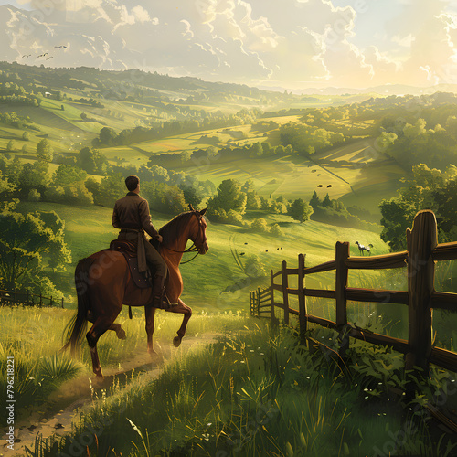 A Glorious Countryside Ride: Harmonious Bond between Horse and Rider © Carl