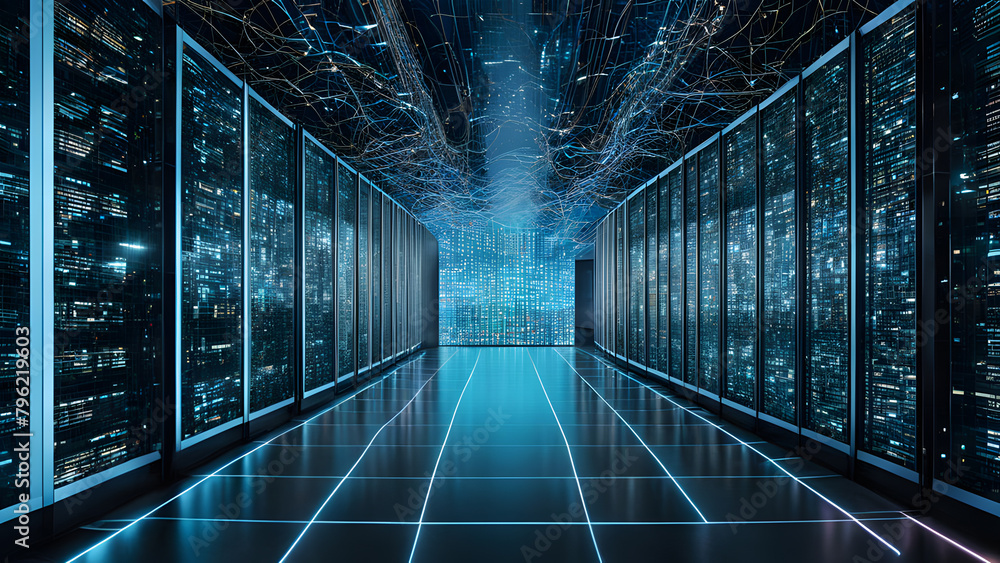 Innovative AI Technology Center. Copy Space. Perfect for: Technology Conferences, Innovation Summits, Corporate Blogs, Tech Industry Events Innovative AI Technology Center. Copy Space. Perfect for: Technology Conferences, Innovation Summits, Corporate Blogs, Tech Industry Events