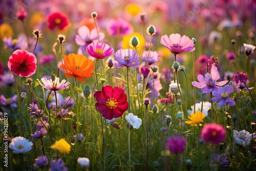 Wildflower Meadow Gradients  Spring Meadow Colors Burst