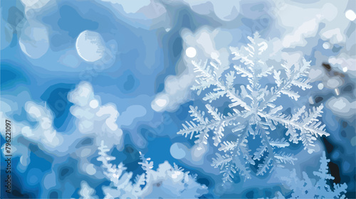 Macro image of snowflakes shallow depth of field. Bea