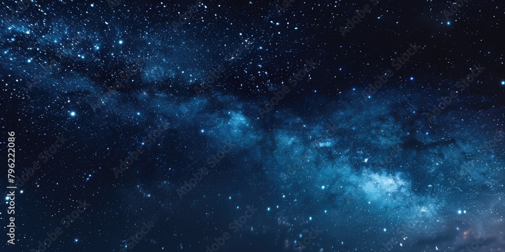 Starry Sky Universe. Night Sky with Milky Way and Stars in Clear Space. Starry Sky Universe. Night Sky with Milky Way and Stars in Clear Space.