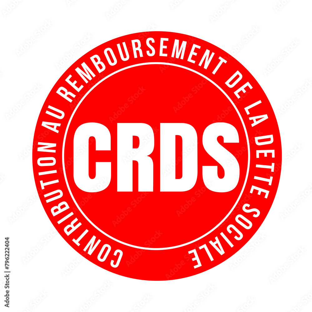 Symbole CRDS contribution pour le remboursement de la dette sociale en France