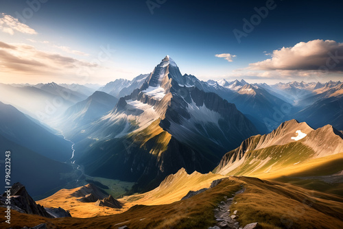 A landscape view of a mountain