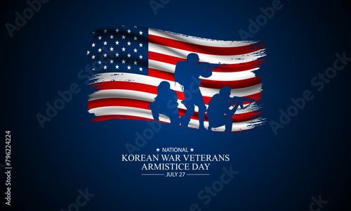 National Korean War Veterans Armistice Day July 27 Background vector Illustration