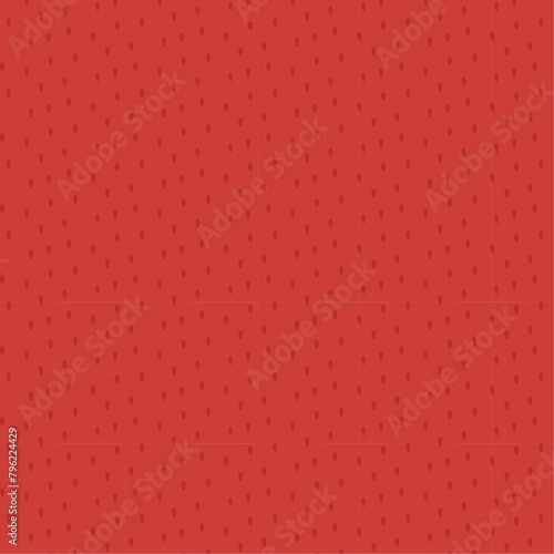 Red pattern in strawberry texture style, vector illustration in the simple and flat style. Minimalist design with strawberry seeds on a red color background.