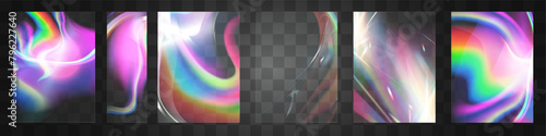 Crystal set glas light rainbow reflection effect.Optical,lights,glare,template.
