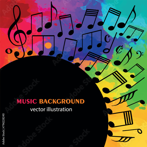 Music colorful background, musical instruments.