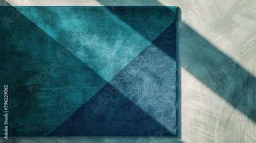 Wallpaper Mural Blank mockup of a geometric door mat in shades of blue and green. . Torontodigital.ca