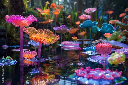 Vibrant Whimsical Wonderland:A Captivating Underwater Oasis of Colorful Floral Enchantment