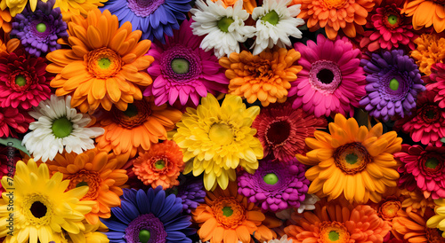 colorful illustration of various types of daisies