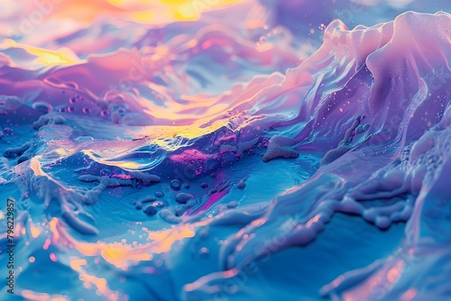 Vibrant and Dynamic Chromatic Waves:A Captivating Visual Journey Through Fluid,Swirling Hues and Mesmerizing Motions