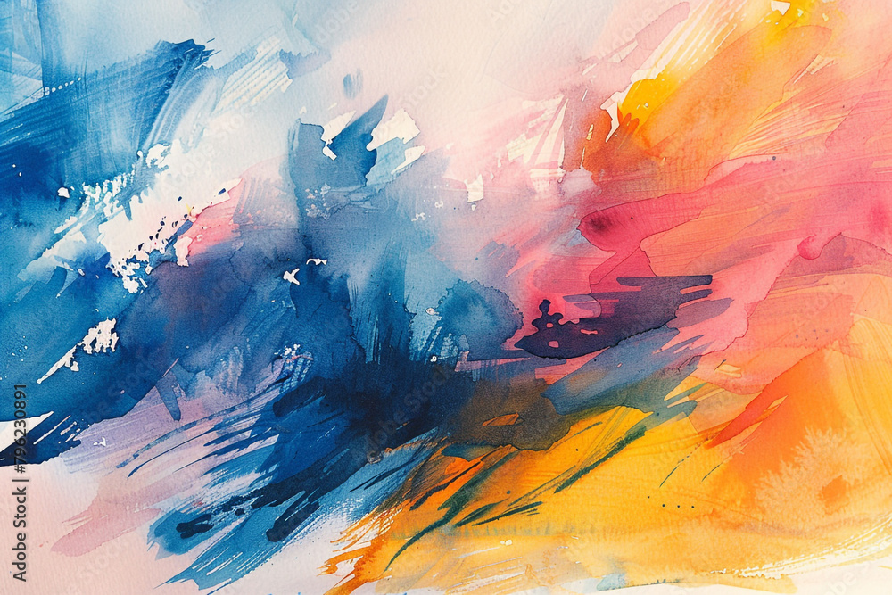 Watercolor abstract brush strokes