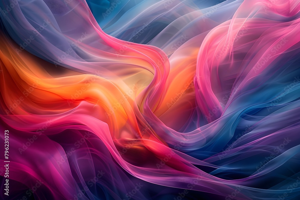 Fototapeta premium Mesmerizing Fluid Movements of Harmonizing Color Symphony in Digital Art