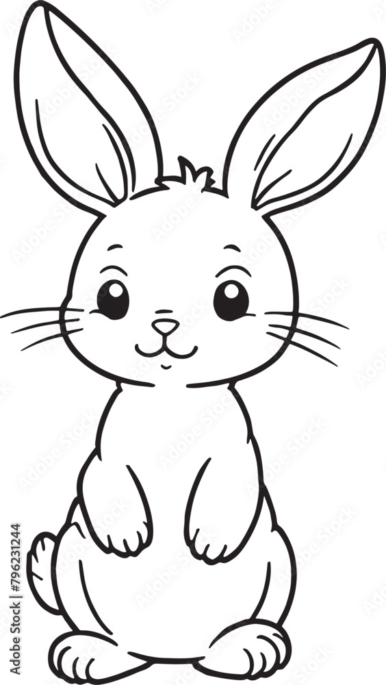 A rabbit is standing on a white background A rabbit is standing on a white background