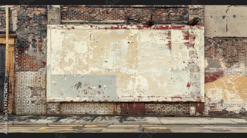 Blank mockup of weathered Historic Downtown Banners with a distressed texture and faded designs. .