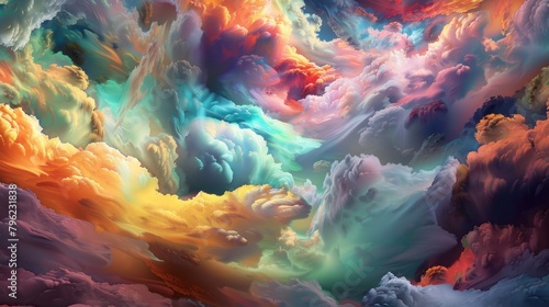 Swirling clouds of color representing a chaotic mind photo