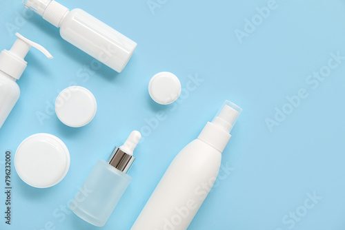 Skincare product bottles an...