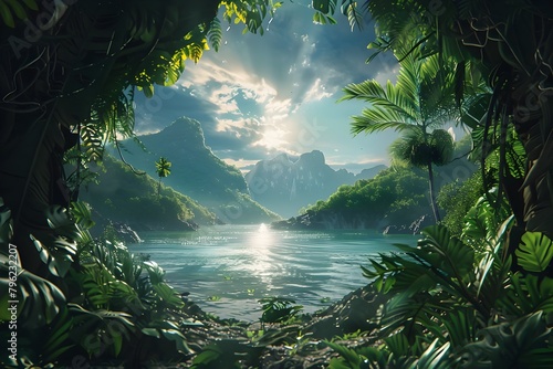 Lush Tropical Oasis Beckons Adventurers to Discover Hidden Wonders Beyond the Verdant Canopy © TEERAWAT