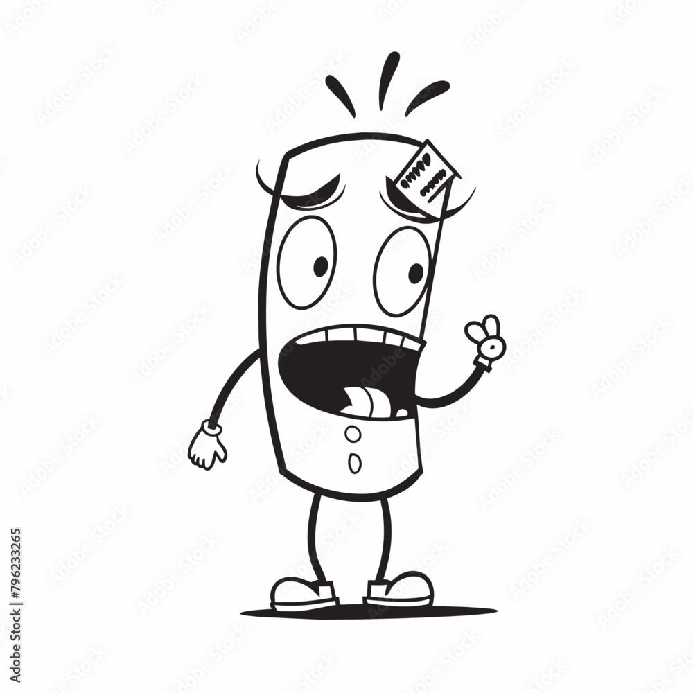 Naklejka premium A Carton flat character vector shouting with angry mode (13)