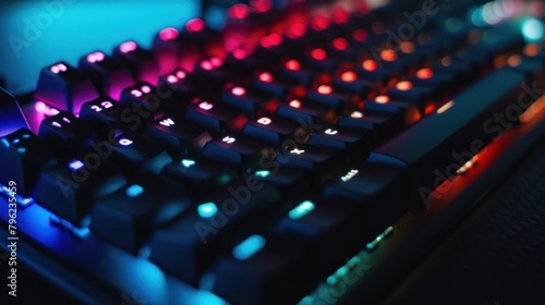 Closeup shot of colorful keyboard illumination