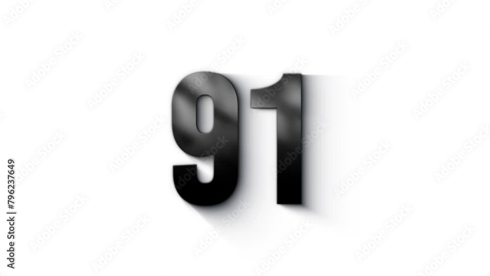 Black number 91 burns with fire, number with particles and ash, numerology, number ninety one, alpha channel Black number 91 burns with fire, number with particles and ash, numerology, number ninety one, alpha channel