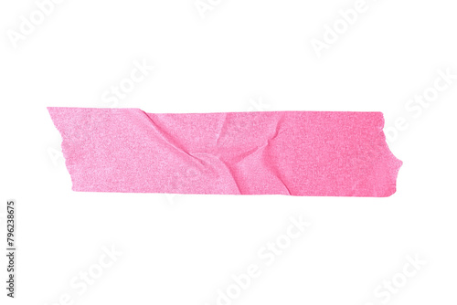 Fotografi Crumpled pink matte adhesive tape with torn edges