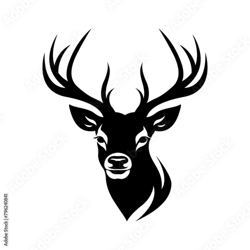 A black vector illustration of a male deer head with antlers  embodying strength and grace  serves as the iconic logo of the brand.