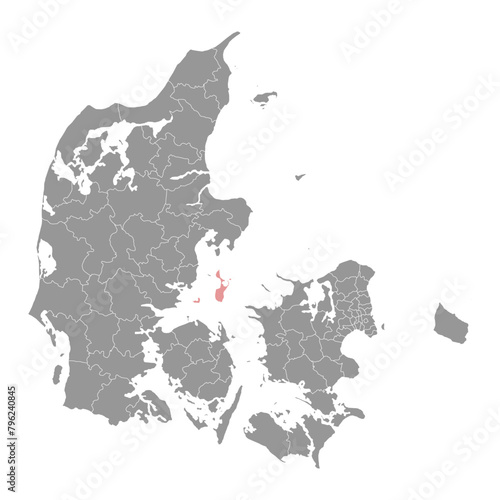 Samso Municipality map, administrative division of Denmark. Vector illustration.