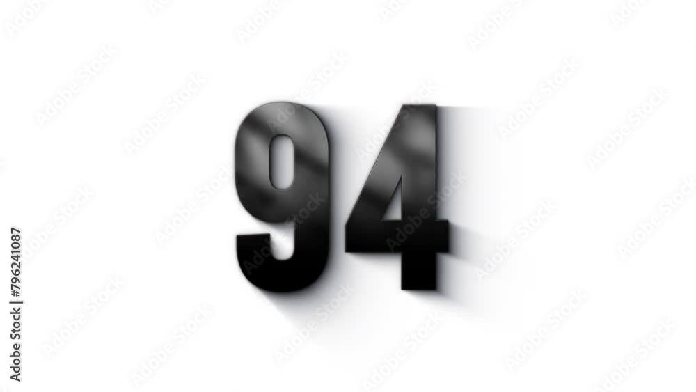 Black number 94 burns with fire, number with particles and ash, numerology, number ninety-four, alpha channel Black number 94 burns with fire, number with particles and ash, numerology, number ninety-four, alpha channel