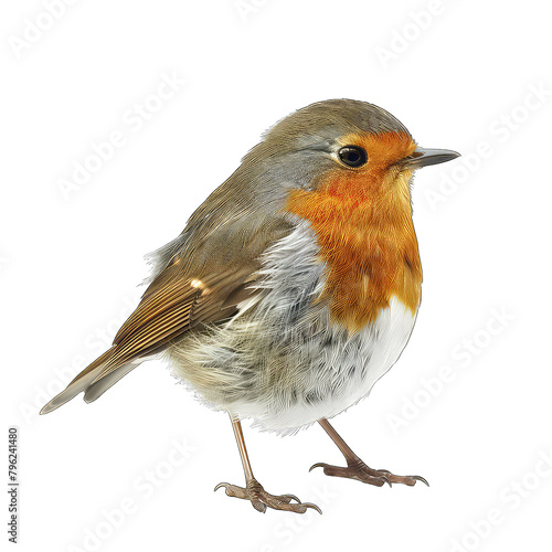 Serene Robin Perching isolated on Transparent Background, without background .PNG