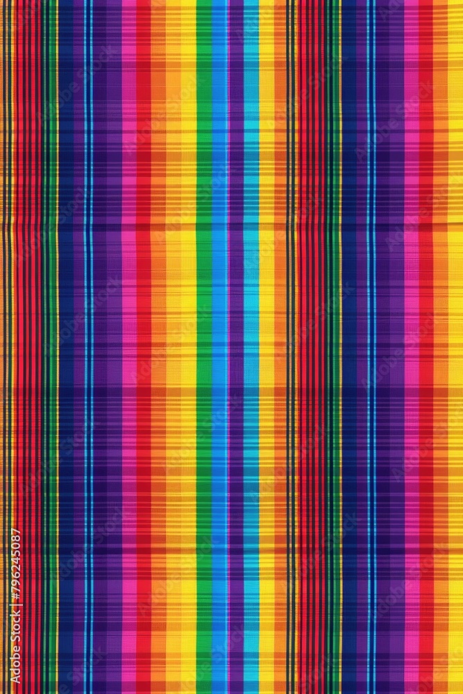 Bright and colorful plaid fabric with vertical lines. Perfect for fashion or home decor projects Bright and colorful plaid fabric with vertical lines. Perfect for fashion or home decor projects