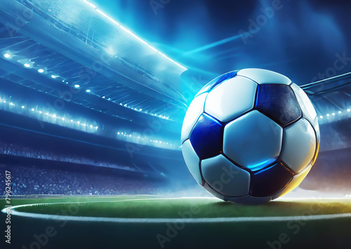 サッカーボールとサッカースタジアム