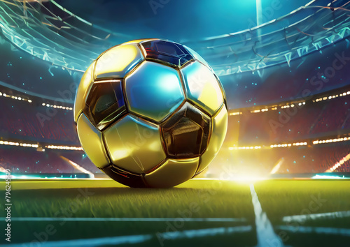 サッカーボールとサッカースタジアム