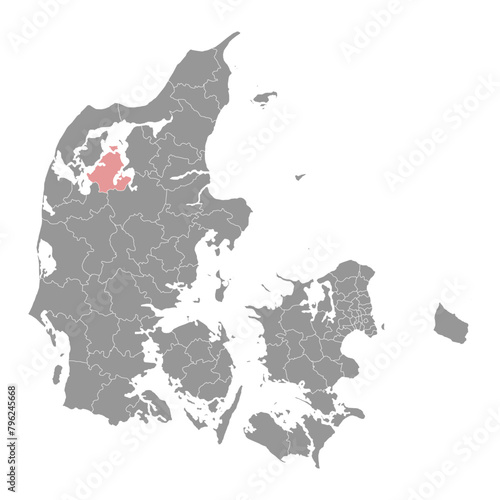 Skive Municipality map, administrative division of Denmark. Vector illustration.