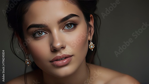 Captivating Beauty: Ultra-Realistic Portrait of a 22-Year-Old Woman photo