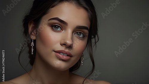 Captivating Beauty: Ultra-Realistic Portrait of a 22-Year-Old Woman photo