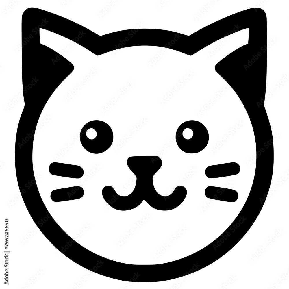 Silhouette of cute cat face Silhouette of cute cat face