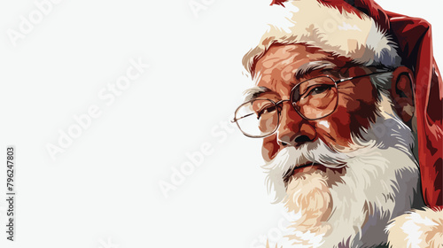 Portrait of Santa Claus on white background Vectot style photo