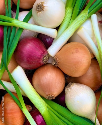 concept of organic vegetables. background of fresh onion close-up	